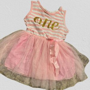 Pink "One" Tutu Dress 4092   12-18 months  (80)  NWT Boutique